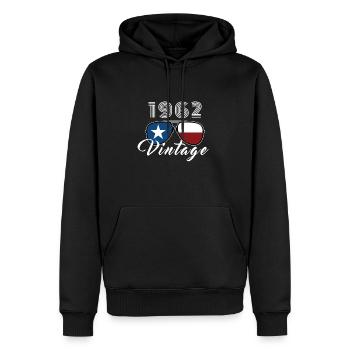 Vintage 1962 Coole Sonnenbrille USA Flagge - Männer Premium Bio Hoodie - Schwarz - Vorne - Nico (187cm)