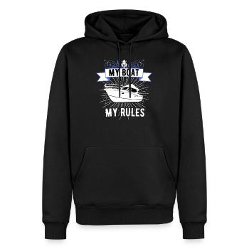 Boot Regatta . Motorboot Motoryacht . Yacht Segeln - Männer Premium Bio Hoodie - Schwarz - Vorne - Nico (187cm)