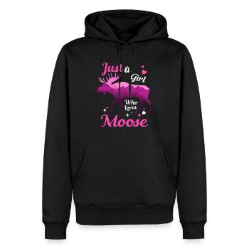 Elch Doppelbelichtung Ich liebe Elche Artwork - Männer Premium Bio Hoodie - Schwarz - Vorne - Nico (187cm)