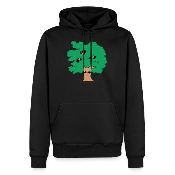 Tree smiling cute trees kawaii cute - Men’s Premium Organic Hoodie - black - Front - Nico (187cm)