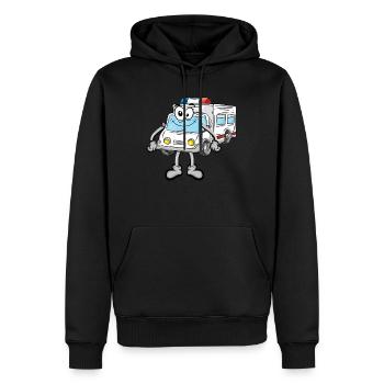 Ambulance ambulancier - Sweat à capuche Premium bio Homme - noir - Devant - Nico (187cm)