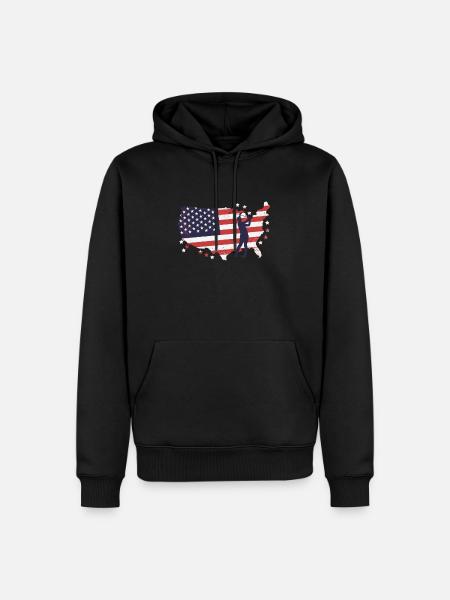 Drapeau américain golfeurs - Sweat à capuche Premium bio Homme - noir