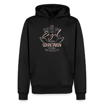 Secrétaire - Sweat à capuche Premium bio Homme - noir - Devant - Nico (187cm)