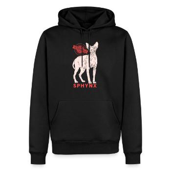 Sphynx chat sphinx cadeau de chat - Sweat à capuche Premium bio Homme - noir - Devant - Nico (187cm)