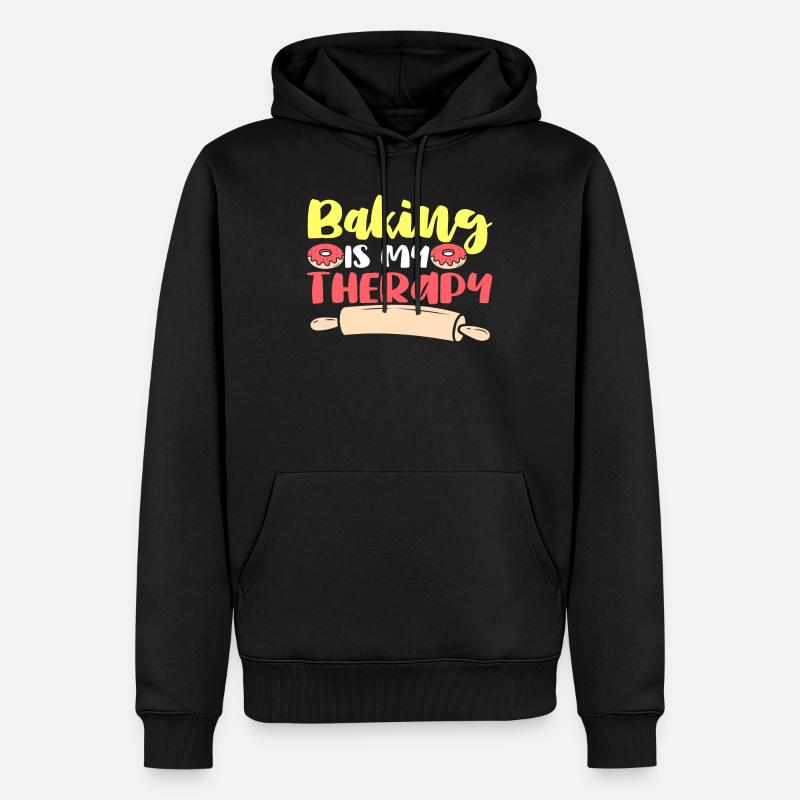 Baking Therapy Backen Beignets - Sweat à capuche Premium bio Homme - noir