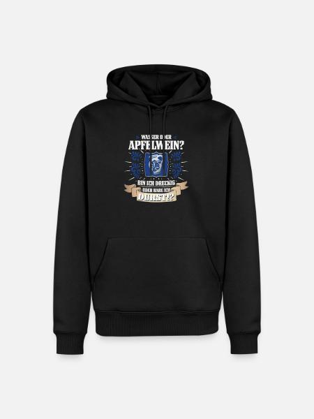Hessischer Äppler, Apfelwein - Männer Premium Bio Hoodie - Schwarz
