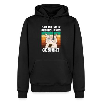 Das ist mein freundliches Gesicht Kaffee Katze - Männer Premium Bio Hoodie - Schwarz - Vorne - Nico (187cm)