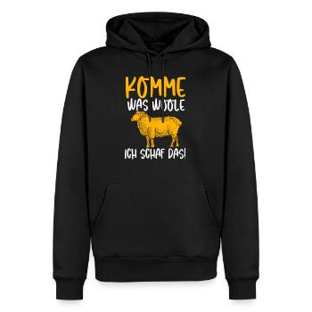 Komme Was Wolle Ich Schaf Das! - Männer Premium Bio Hoodie - Schwarz - Vorne - Nico (187cm)