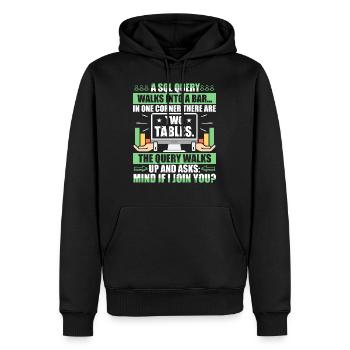 Database Administrator SQL Database Admin - Men’s Premium Organic Hoodie - black - Front - Nico (187cm)