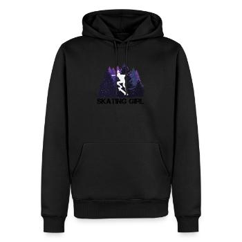 Skateboard filles dans la belle nature - Sweat à capuche Premium bio Homme - noir - Devant - Nico (187cm)