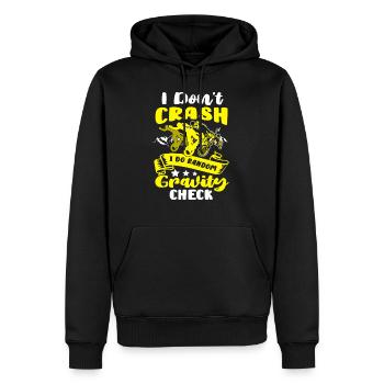 Cyclotouriste Crash Random Gravity Check - Sweat à capuche Premium bio Homme - noir - Devant - Nico (187cm)