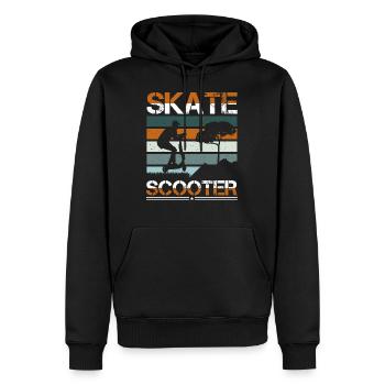 Skate Scooter Kick Scooter E-Scooter - Männer Premium Bio Hoodie - Schwarz - Vorne - Nico (187cm)