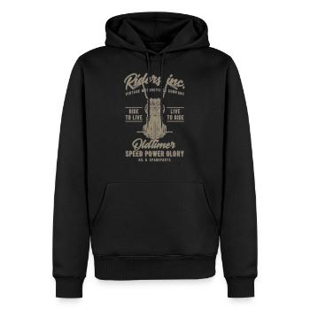 Chopper Bobber moto . Motocyclistes . Biker - Sweat à capuche Premium bio Homme - noir - Devant - Nico (187cm)
