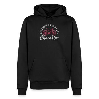 Gegenwind Formt Charakter Fahrrad Fahrradfahrer - Männer Premium Bio Hoodie - Schwarz - Vorne - Nico (187cm)