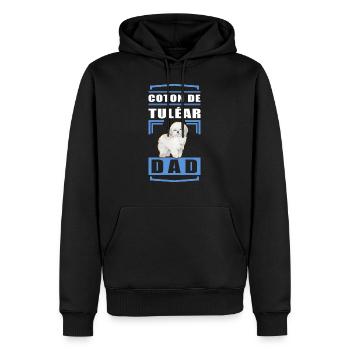Coton de Tuléar Papa | Chien propriétaire de chien cadeau - Sweat à capuche Premium bio Homme - noir - Devant - Nico (187cm)