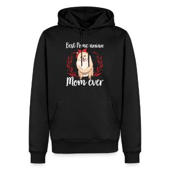 Nain Pomeranian maman propriétaire de chien cadeau - Sweat à capuche Premium bio Homme - noir - Devant - Nico (187cm)