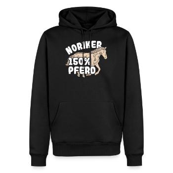 150% Pferd Reiter Reitsport Noriker - Männer Premium Bio Hoodie - Schwarz - Vorne - Nico (187cm)