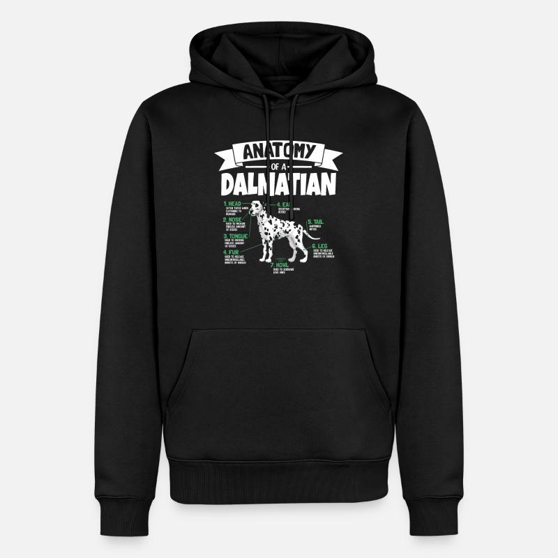 Anatomie von einem Dalmatiner - Männer Premium Bio Hoodie - Schwarz