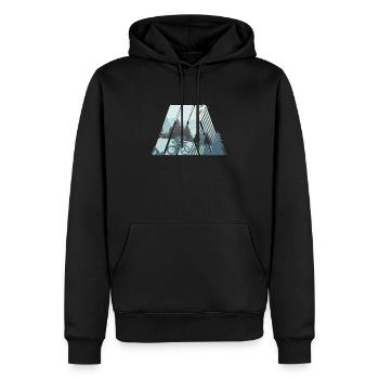 Triathlon, wundervolle Natur - Männer Premium Bio Hoodie - Schwarz - Vorne - Nico (187cm)