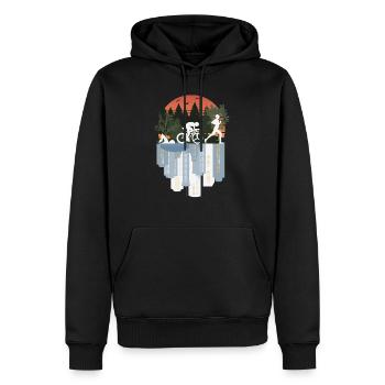 Triathlon, wundervolle Natur - Männer Premium Bio Hoodie - Schwarz - Vorne - Nico (187cm)