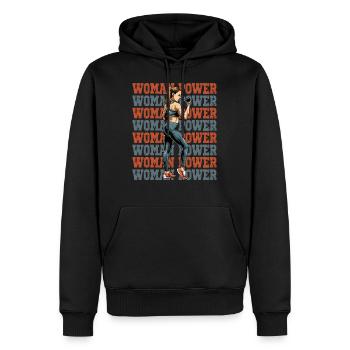 Fitness Muskeln Training Gewicht - Männer Premium Bio Hoodie - Schwarz - Vorne - Nico (187cm)