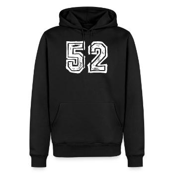 52 nombre de maillots - Sweat à capuche Premium bio Homme - noir - Devant - Nico (187cm)