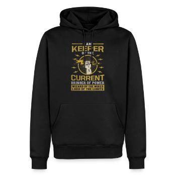 Elektriker Elektromeister Elektroniker Spannung - Männer Premium Bio Hoodie - Schwarz - Vorne - Nico (187cm)