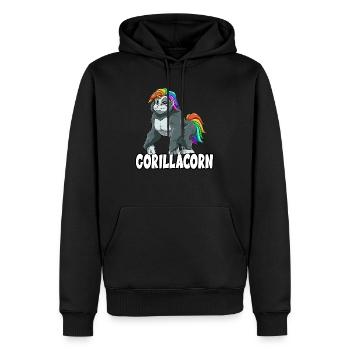 Gorillacorn für einen Gorilla und Einhorn - Männer Premium Bio Hoodie - Schwarz - Vorne - Nico (187cm)