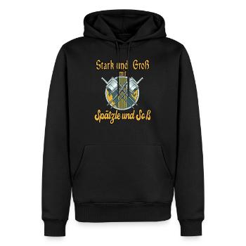 Spätzle und Soß - Männer Premium Bio Hoodie - Schwarz - Vorne - Nico (187cm)