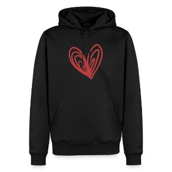 Gezeichnetes Herz, Romantischer Liebesbeweis - Männer Premium Bio Hoodie - Schwarz - Vorne - Nico (187cm)