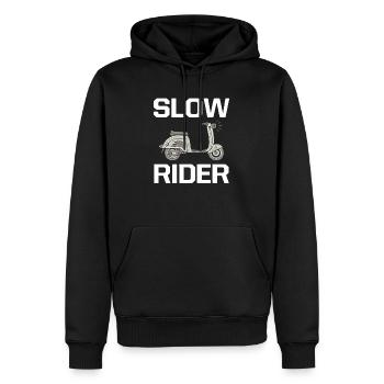 Slow Rider Bike Roller Rollerfahrer Rollerfahren - Männer Premium Bio Hoodie - Schwarz - Vorne - Nico (187cm)