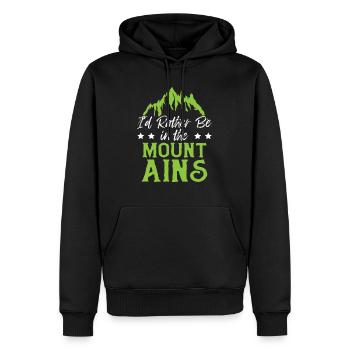 Mountains Berges - Sweat à capuche Premium bio Homme - noir - Devant - Nico (187cm)