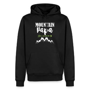 papa berge - Sweat à capuche Premium bio Homme - noir - Devant - Nico (187cm)