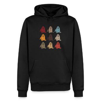 Basset Hound | Chien chien cadeau - Sweat à capuche Premium bio Homme - noir - Devant - Nico (187cm)