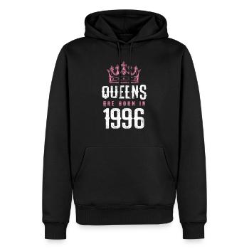 born en 1996 - Sweat à capuche Premium bio Homme - noir - Devant - Nico (187cm)
