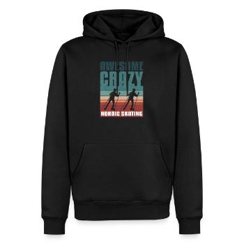 Retro vintage Nordic Skating - Männer Premium Bio Hoodie - Schwarz - Vorne - Nico (187cm)