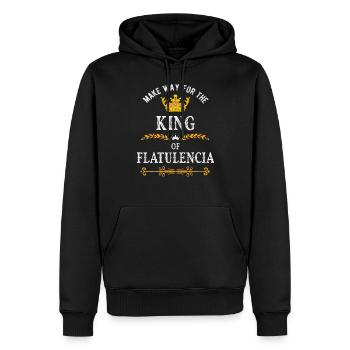 Roi de Flatulenzia - Pets - Sweat à capuche Premium bio Homme - noir - Devant - Nico (187cm)
