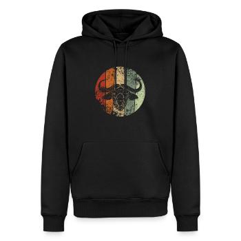 Buffle millésime - Sweat à capuche Premium bio Homme - noir - Devant - Nico (187cm)