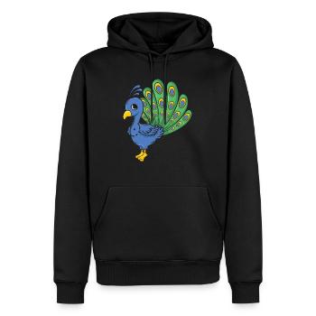 paon - Sweat à capuche Premium bio Homme - noir - Devant - Nico (187cm)