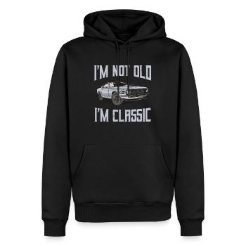 Ich bin nicht alt Ich bin Classic Retro Muscle Car Geschenk - Männer Premium Bio Hoodie - Schwarz - Vorne - Nico (187cm)