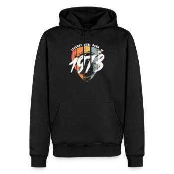 1973 anniversaire guitare guitare - Sweat à capuche Premium bio Homme - noir - Devant - Nico (187cm)