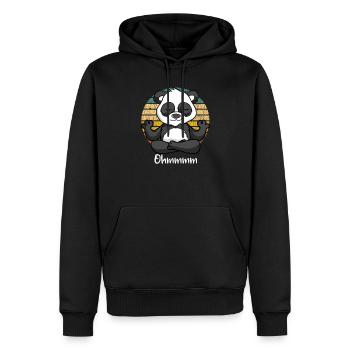 Meditation Panda - Yoga - Meditierender Panda - Männer Premium Bio Hoodie - Schwarz - Vorne - Nico (187cm)