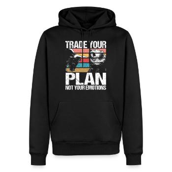 Trade Your Plan Not Your Emotions Trader Investor - Sweat à capuche Premium bio Homme - noir - Devant - Nico (187cm)