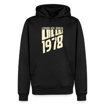 1978 Anniversaire piano piano - Sweat à capuche Premium bio Homme - noir - Devant - Nico (187cm)