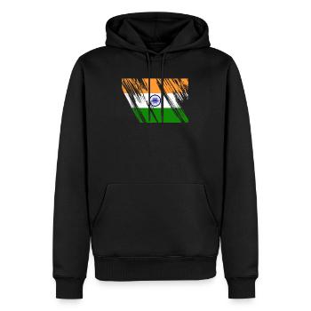 Drapeau de l’Inde - Sweat à capuche Premium bio Homme - noir - Devant - Nico (187cm)