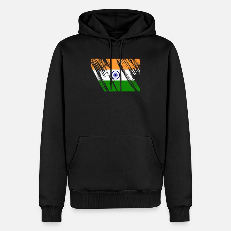 Drapeau de l’Inde - Sweat à capuche Premium bio Homme - noir
