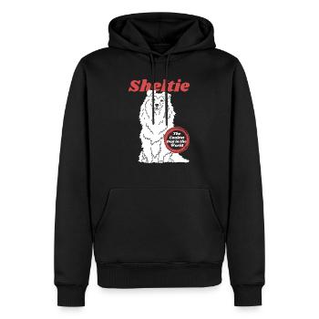 Sheltie Shetland Sheepdog Hund Geschenk - Männer Premium Bio Hoodie - Schwarz - Vorne - Nico (187cm)