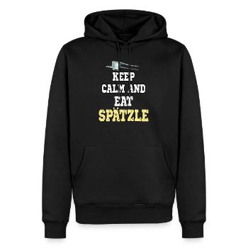 Keep Calm And Eat Spätzle für Schwabe - Männer Premium Bio Hoodie - Schwarz - Vorne - Nico (187cm)