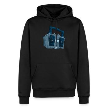 Radio Hip Hop - Männer Premium Bio Hoodie - Schwarz - Vorne - Nico (187cm)