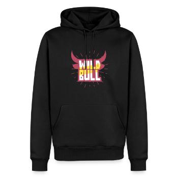 Bulle - Männer Premium Bio Hoodie - Schwarz - Vorne - Nico (187cm)
